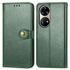 Leather Case Stands Flip Cover Holder S05D for Huawei P50e Green