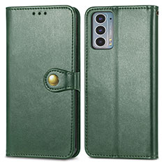 Leather Case Stands Flip Cover Holder S05D for Motorola Moto Edge 20 5G Green