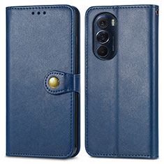 Leather Case Stands Flip Cover Holder S05D for Motorola Moto Edge 30 Pro 5G Blue