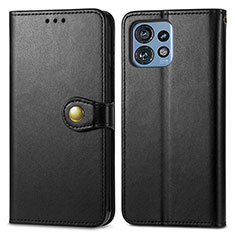 Leather Case Stands Flip Cover Holder S05D for Motorola Moto Edge 40 Pro 5G Black