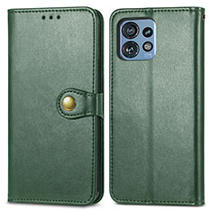 Leather Case Stands Flip Cover Holder S05D for Motorola Moto Edge 40 Pro 5G Green