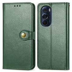 Leather Case Stands Flip Cover Holder S05D for Motorola Moto Edge Plus (2022) 5G Green