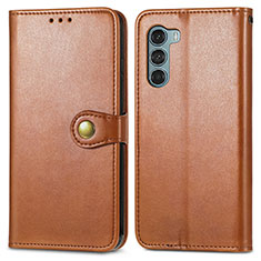 Leather Case Stands Flip Cover Holder S05D for Motorola Moto Edge S30 5G Brown