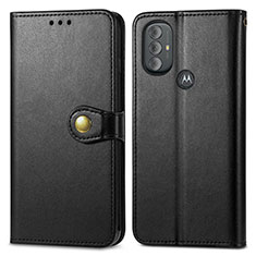 Leather Case Stands Flip Cover Holder S05D for Motorola Moto G Power (2022) Black