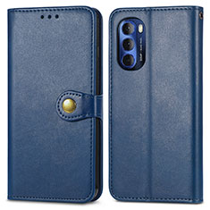 Leather Case Stands Flip Cover Holder S05D for Motorola Moto G Stylus (2022) 4G Blue