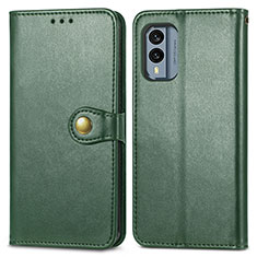 Leather Case Stands Flip Cover Holder S05D for Nokia X30 5G Green