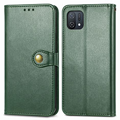 Leather Case Stands Flip Cover Holder S05D for Oppo A16e Green