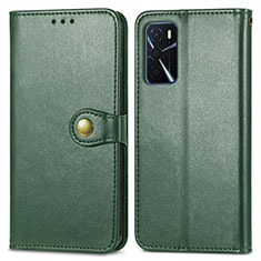 Leather Case Stands Flip Cover Holder S05D for Oppo A16s Green