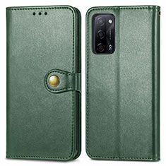 Leather Case Stands Flip Cover Holder S05D for Oppo A53s 5G Green