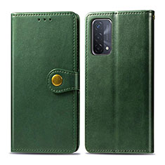 Leather Case Stands Flip Cover Holder S05D for Oppo A54 5G Green