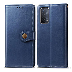 Leather Case Stands Flip Cover Holder S05D for Oppo A93 5G Blue