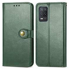 Leather Case Stands Flip Cover Holder S05D for Realme 8 5G Green