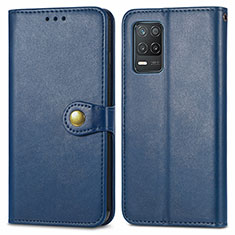 Leather Case Stands Flip Cover Holder S05D for Realme 9 5G India Blue