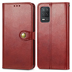 Leather Case Stands Flip Cover Holder S05D for Realme 9 5G India Red