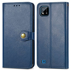 Leather Case Stands Flip Cover Holder S05D for Realme C11 (2021) Blue