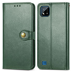 Leather Case Stands Flip Cover Holder S05D for Realme C11 (2021) Green