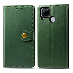 Leather Case Stands Flip Cover Holder S05D for Realme C25 Green