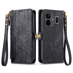 Leather Case Stands Flip Cover Holder S05D for Realme GT Neo6 5G Black