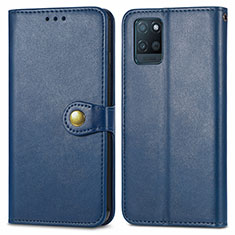 Leather Case Stands Flip Cover Holder S05D for Realme V11 5G Blue