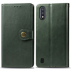 Leather Case Stands Flip Cover Holder S05D for Samsung Galaxy A01 SM-A015 Green