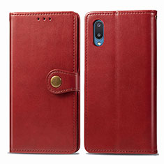 Leather Case Stands Flip Cover Holder S05D for Samsung Galaxy A02 Red