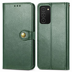 Leather Case Stands Flip Cover Holder S05D for Samsung Galaxy A02s Green