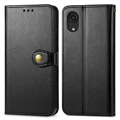 Leather Case Stands Flip Cover Holder S05D for Samsung Galaxy A03 Core Black