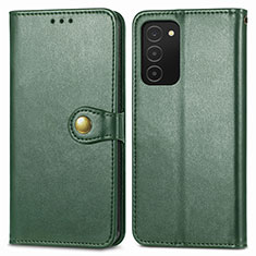 Leather Case Stands Flip Cover Holder S05D for Samsung Galaxy A03s Green