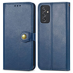 Leather Case Stands Flip Cover Holder S05D for Samsung Galaxy A05s Blue