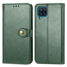 Leather Case Stands Flip Cover Holder S05D for Samsung Galaxy A12 5G Green