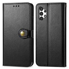 Leather Case Stands Flip Cover Holder S05D for Samsung Galaxy A13 4G Black