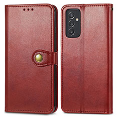Leather Case Stands Flip Cover Holder S05D for Samsung Galaxy A15 4G Red