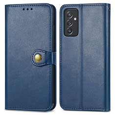 Leather Case Stands Flip Cover Holder S05D for Samsung Galaxy A15 5G Blue