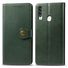 Leather Case Stands Flip Cover Holder S05D for Samsung Galaxy A20s Green