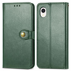 Leather Case Stands Flip Cover Holder S05D for Samsung Galaxy A22 5G SC-56B Green