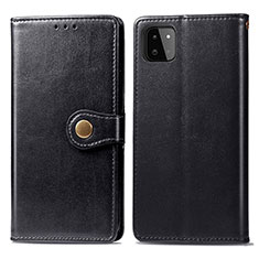 Leather Case Stands Flip Cover Holder S05D for Samsung Galaxy A22s 5G Black