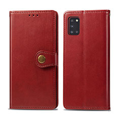 Leather Case Stands Flip Cover Holder S05D for Samsung Galaxy A31 Red