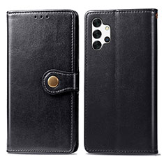 Leather Case Stands Flip Cover Holder S05D for Samsung Galaxy A32 4G Black