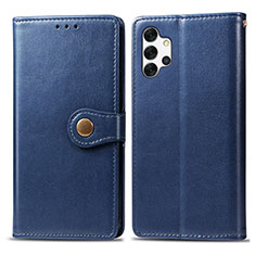 Leather Case Stands Flip Cover Holder S05D for Samsung Galaxy A32 4G Blue