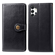 Leather Case Stands Flip Cover Holder S05D for Samsung Galaxy A32 5G Black