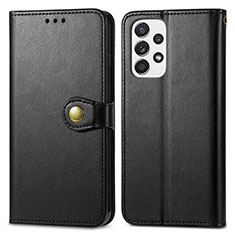 Leather Case Stands Flip Cover Holder S05D for Samsung Galaxy A33 5G Black