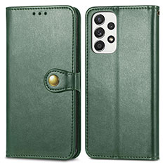 Leather Case Stands Flip Cover Holder S05D for Samsung Galaxy A53 5G Green