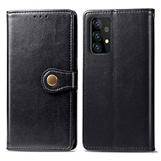 Leather Case Stands Flip Cover Holder S05D for Samsung Galaxy A72 4G Black