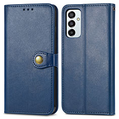 Leather Case Stands Flip Cover Holder S05D for Samsung Galaxy F23 5G Blue