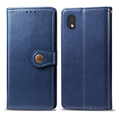 Leather Case Stands Flip Cover Holder S05D for Samsung Galaxy M01 Core Blue