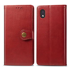 Leather Case Stands Flip Cover Holder S05D for Samsung Galaxy M01 Core Red