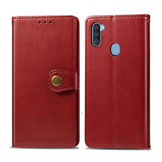 Leather Case Stands Flip Cover Holder S05D for Samsung Galaxy M11 Red