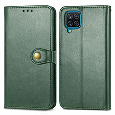 Leather Case Stands Flip Cover Holder S05D for Samsung Galaxy M12 Green
