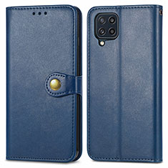 Leather Case Stands Flip Cover Holder S05D for Samsung Galaxy M32 4G Blue