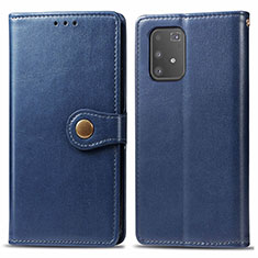 Leather Case Stands Flip Cover Holder S05D for Samsung Galaxy M80S Blue